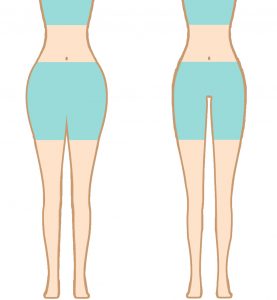 大転子が出て見える女性